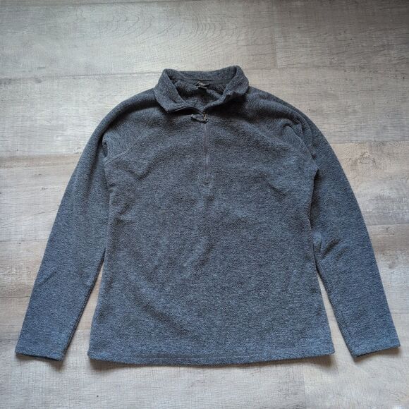 Eddie Bauer women's charcoal gray size Small S 1/4 zip fleece top shirt - Picture 1 of 6
